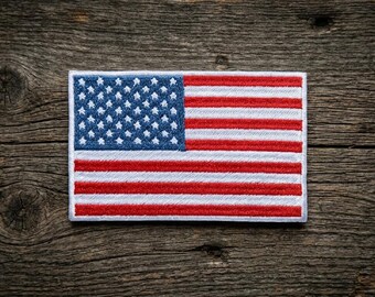 Classic American Flag Embroidered Patch - USA Stars and Stripes Iron-on Badge - Patriotic United States Statement Patch, Backpacks