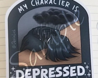 My Character is Depressed - D&D Sticker [Human-made art, No A.I.]
