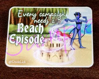 Beach Episode - Sand Castle - D&D Sticker [Human-made art, No A.I.]