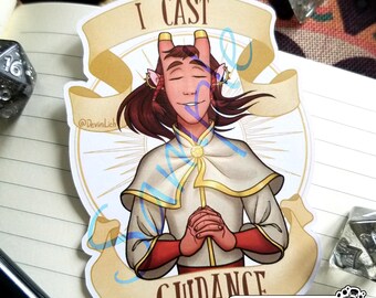 I Cast Guidance - D&D Sticker [Human-made art, No A.I.]