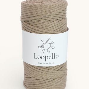 Loopello PRO Kaffebomullssnöre 3 mm, 100 meter - Flätad bomullssnöre med polyesterkärna