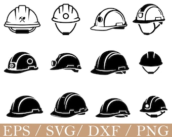 Construction Helmet Svg, Safety Helmet Silhouette, Dxf, Png