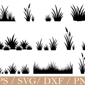 Gräsklumpar Svg, Grässilhuett, Dxf, Png