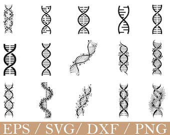 DNA Svg, DNA Silhouette, Dxf, Png
