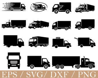 Liefern von LKW-Svg, LKW-Silhouette, Dxf, Png