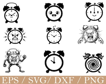 Clock Svg, Clock Silhouette, Dxf, Png