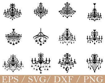Lustre SVG, Silhueta de Lustre, DXF, PNG