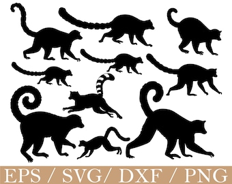 Lemur Svg, Lemur Silhouette, Dxf, Png