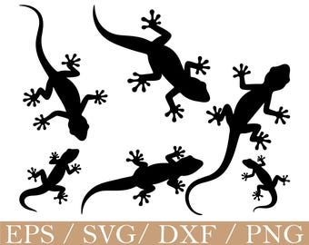 Gecko Svg, Gecko Silhouette, Dxf, Png