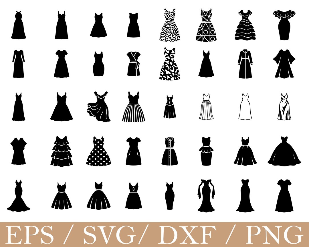 Dress Pattern Pack SVG, Png, Dxf - Etsy