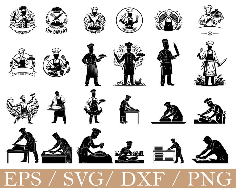 Baker Svg, Baker Silhouette, Dxf, Png - Etsy