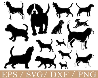 Beagle hond Svg, beagle hond silhouet, dxf, png