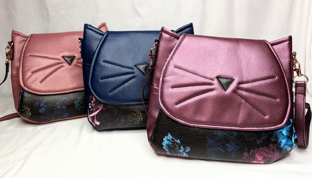 Kitten Floral Cat Pattern Print Crossbody Bags