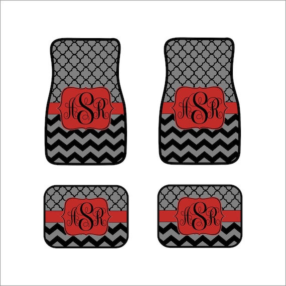 Monogram Car Floor Mats Front Car Mats Rear Car Mat Custom Car Etsy
