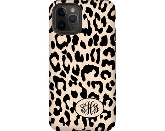 Personalized Monogram Custom Leopard Phone Case iPhone 15 14 13 12 11 Pro Max Mini Galaxy S23 S22 S21 Ultra Plus Magsafe Pixel 6 7 Pro X