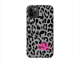 Personalized Monogram Custom Phone Case Leopard Tough Magsafe  Case iPhone 15 14 13 12 11 Pro MaxGalaxy S23 S22 S21 Ultra Plus Pixel 6 7 Pro