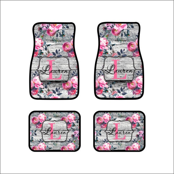 Monogram Car Floor Mats Front Car Mats Rear Car Mat Custom Etsy