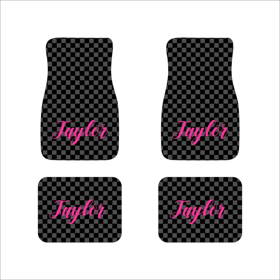 Custom Monogram Car Floor Mats Front Car Mats Rear Matching Coaster