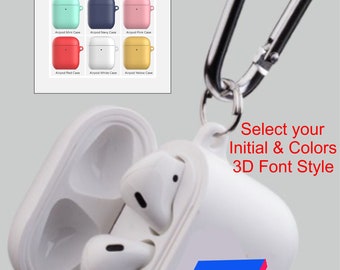Personalized Initial airpod holder Airpod Case airpods cover airpod case keychain airpods holder custom airpod case WO