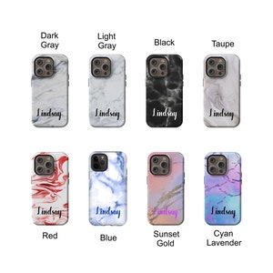 Personalized Custom Name Monogram Marble Phone Case iPhone 15 14 13 12 11 Pro Max Mini Galaxy S23 S22 S21 Ultra Plus Magsafe Pixel 6 7 Pro X