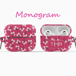 Personalized Spring Boho Small Flowers AirPod Case AirPod Pro Case holder cover with keychain holder Custom Monogram AirPod case CA Airpod Pro Monogram