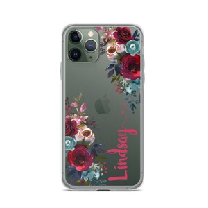 Custom Personalized Monogram Clear Case iPhone  15 Pro Max iPhone 14 13 12 11 Samsung S22 Clear Case S21 Plus