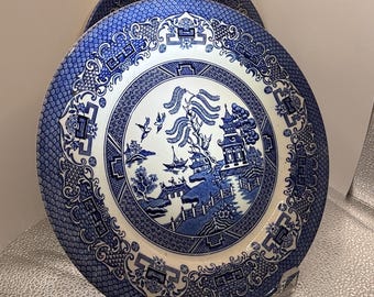 Vintage J&G Meakin Pagoda Blue and White Plate, Transferware China