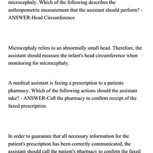 Exame NHA CCMA Assistente Médico Clínico Certificado - Perguntas e Respostas Completas de 67 páginas 2025/26