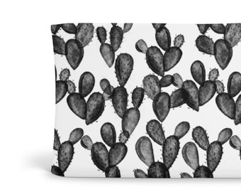 Changing Pad Cover Watercolor Cactus Black - Cactus Changing Pad - Monochrome Changing Pad - Organic Changing Pad - Succulent Cover
