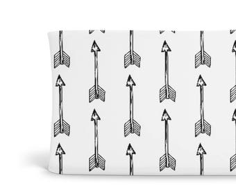 Changing Pad Cover Shooting Black Arrows - ModFox Exclusive Print- Black Changing Pad- Arrow Changing Pad- Soft Minky Changing Pad Cover