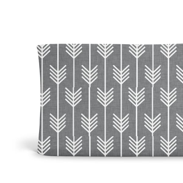 Changing Pad Cover Grey Arrows - Grey Arrow Changing Pad Cover - Arrow Changing Pad - Grey Changing Pad-Gender Neutral Changing Pad- Organic