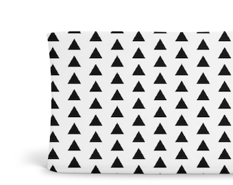 Changing Pad Cover Black Triangle - ModFox Exclusive- Black Changing Pad- Triangle Changing Pad- Monochrome Changing Pad- Minky Changing Pad