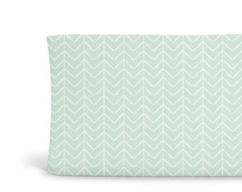 Changing Pad Cover Mint Chevron- Mint Changing Pad- Chevron Changing Pad- Changing Pad Cover- Minky Changing Pad- Organic Changing Pad