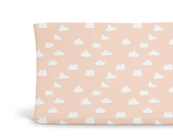 Changing Pad Cover Blush Clouds- Blush Changing Pad- Cloud Changing Pad- Changing Pad Cover- Minky Changing Pad- Organic Changing Pad- Pink