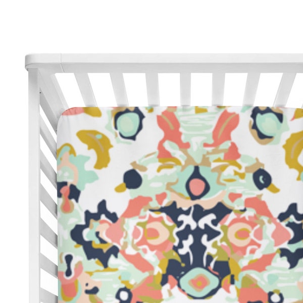 Coral Crib Sheet Etsy