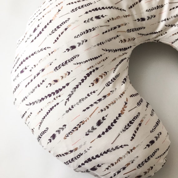 Nursing Pillow Cover Metallic Watercolor Feather Nursing Etsy