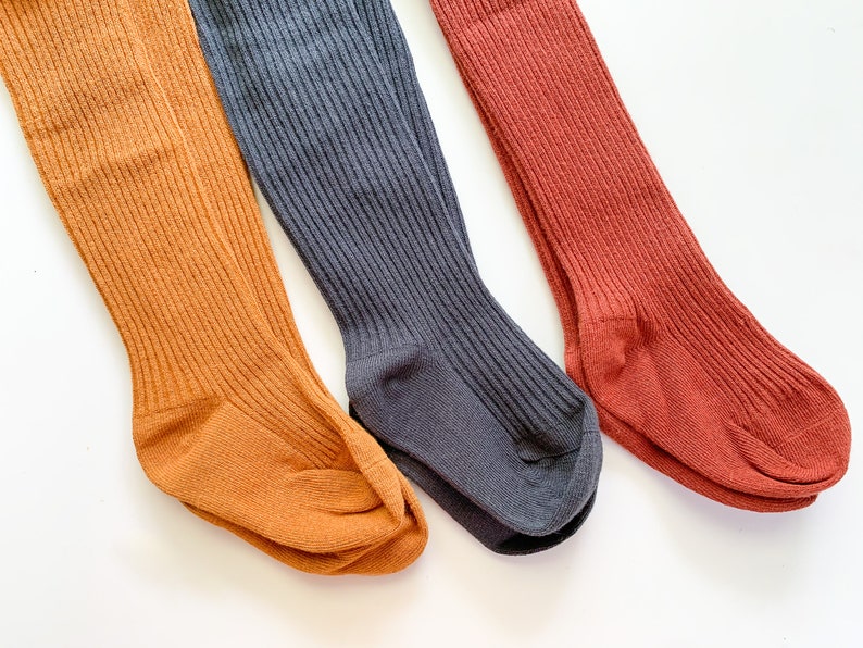 6-12M Orange Ribbed Knit Stockings main image 0