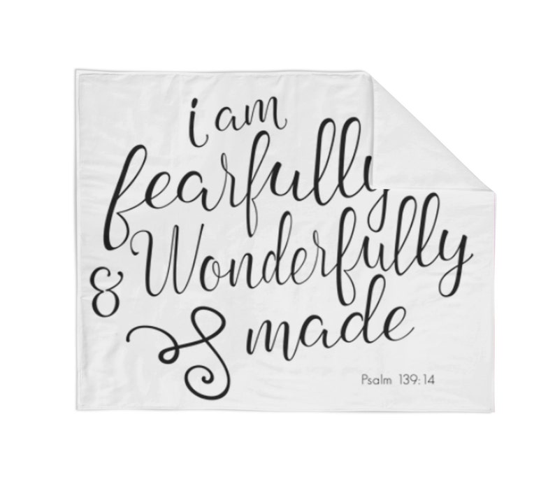 Baby Blanket Fearfully and Wonderfully Made Blanket Wonderfully Made Black Crib Blanket Minky Blanket Monochrome Baby Blanket