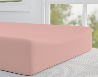 Solid Blush Pink Changing Pad Cover