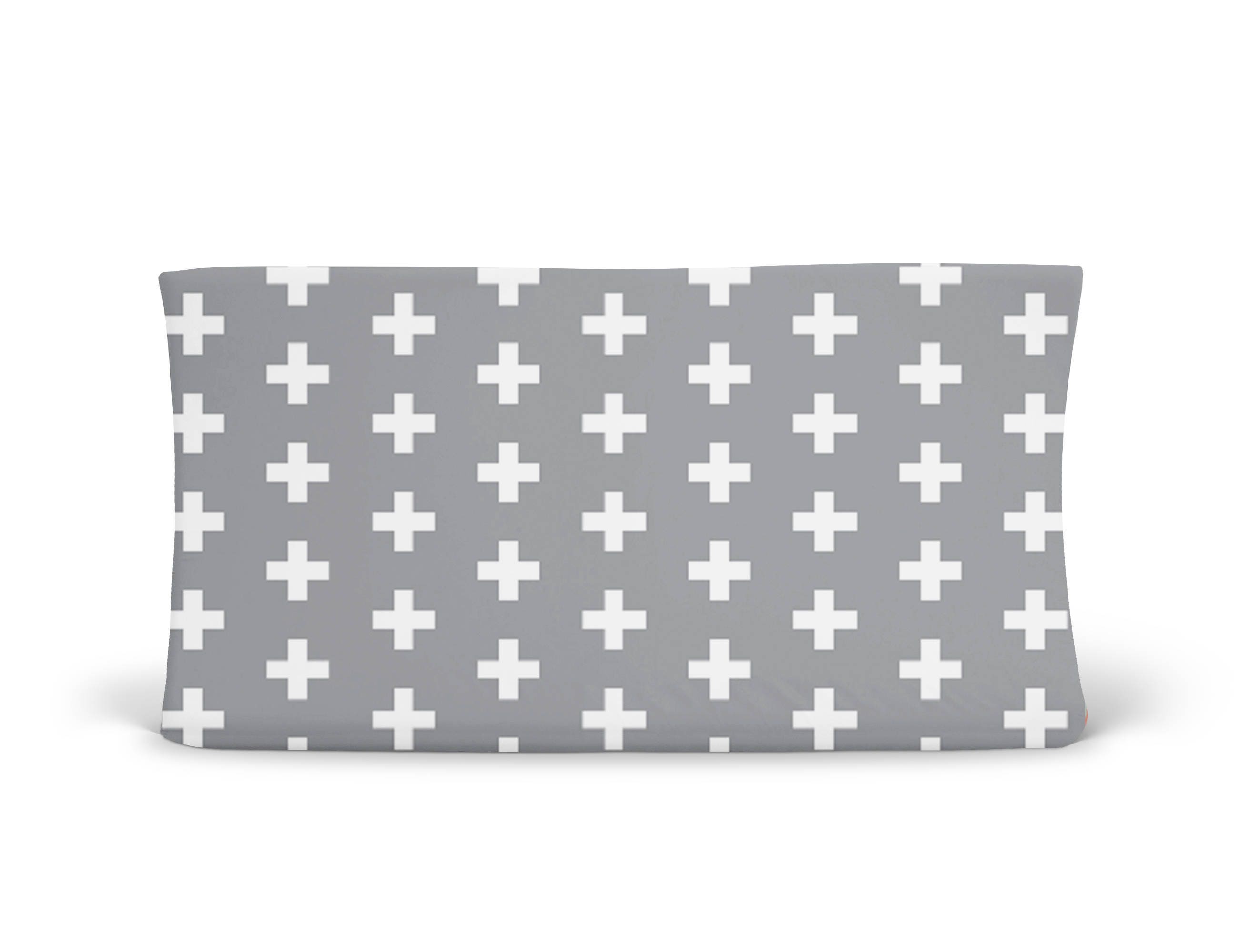 Changing Pad Cover Grey Plus Sign Grey Changing Pad Cross Etsy