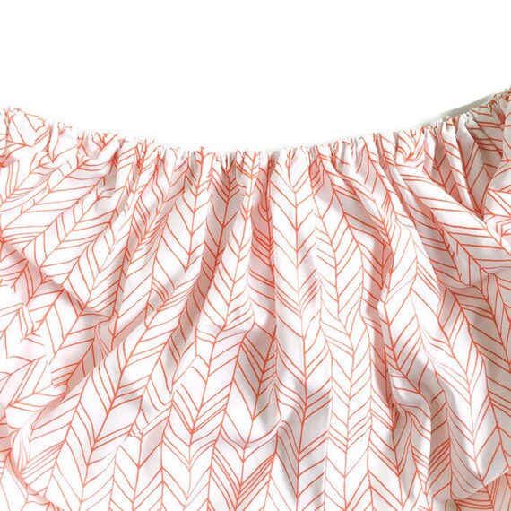 Fitted Crib Sheet Orange Herringbone Orange Crib Sheet Etsy