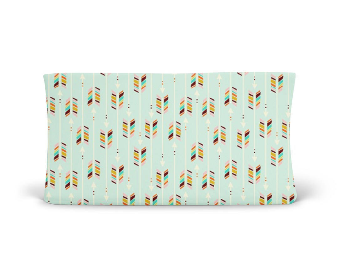 Changing Pad Cover Rainbow Arrows on Mint Mint Changing Etsy