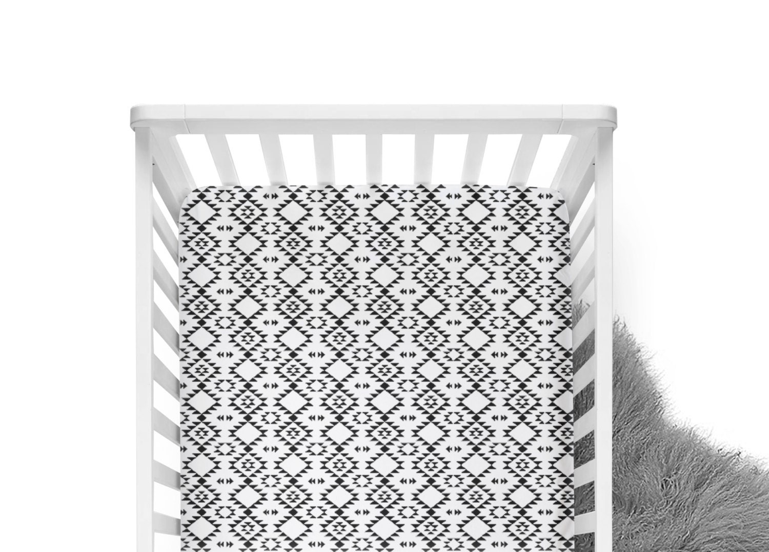 Fitted Crib Sheet Black Navajo Aztec Crib Sheet Black Crib | Etsy