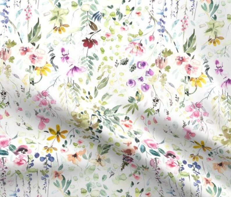 Fitted Crib Sheet Wildflower Meadow Floral Crib Sheet Girl Etsy