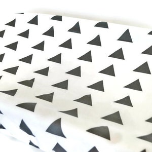 Changing Pad Cover Black Triangle ModFox Exclusive Black Changing Pad Triangle Changing Pad Monochrome Changing Pad Minky Changing Pad image 2