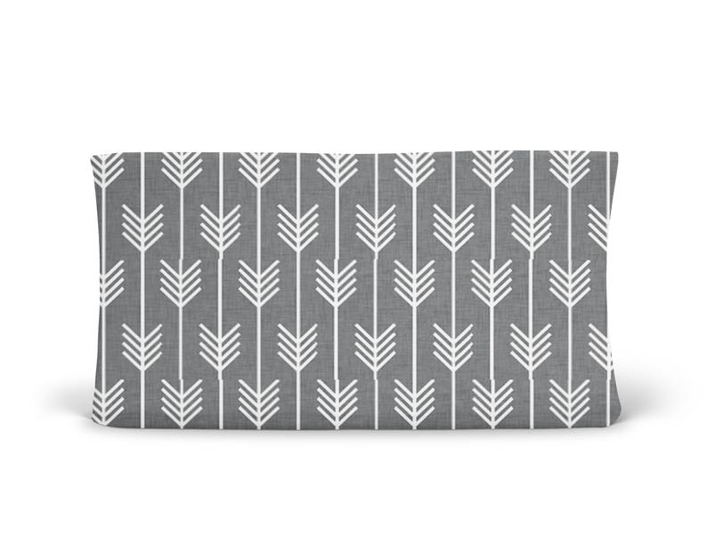 Changing Pad Cover Grey Arrows Grey Arrow Changing Pad Cover Arrow Changing Pad Grey Changing Pad-Gender Neutral Changing Pad Organic image 1