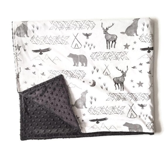 Crib Blanket Watercolor Woodland Crib Blanket Baby Blanket Etsy