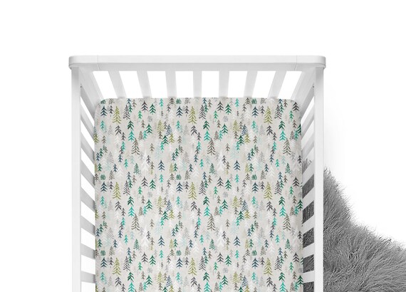 forest green crib sheet