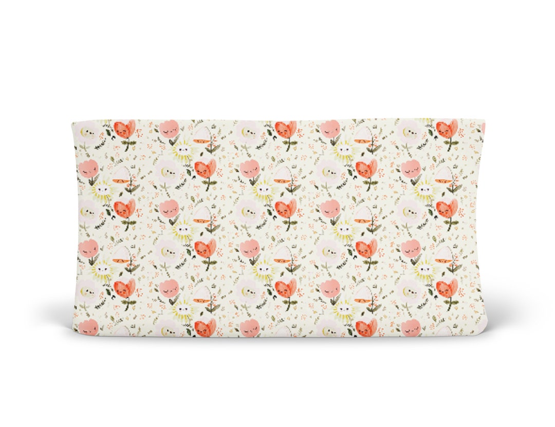 Vintage Earthy Floral Changing Pad Cover main image 1