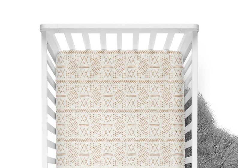 rust mudcloth crib sheet